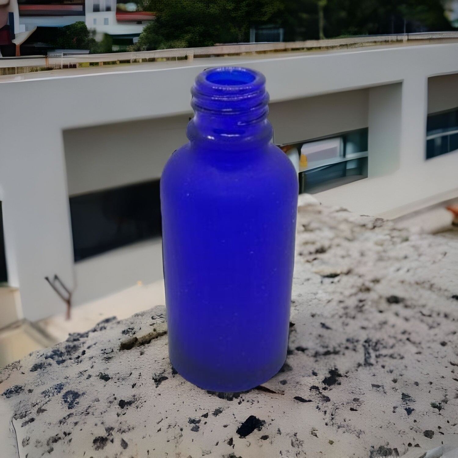 30ml FROSTED BLUE Boston 18mm Neck Glass Bottle Only - BULK Pack of 42 Bottles