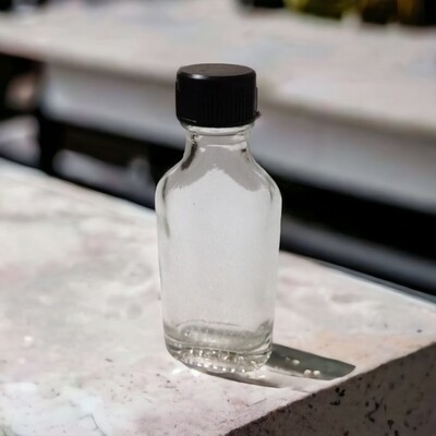15ml Mini Hip Glass Flask with Choice of Cap