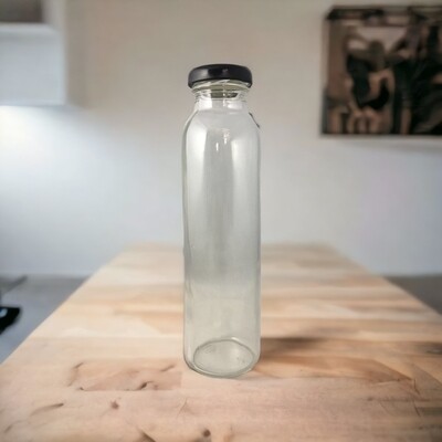 300mL Cylinder Glass Bottle & 38mm Metal Twist On Lid