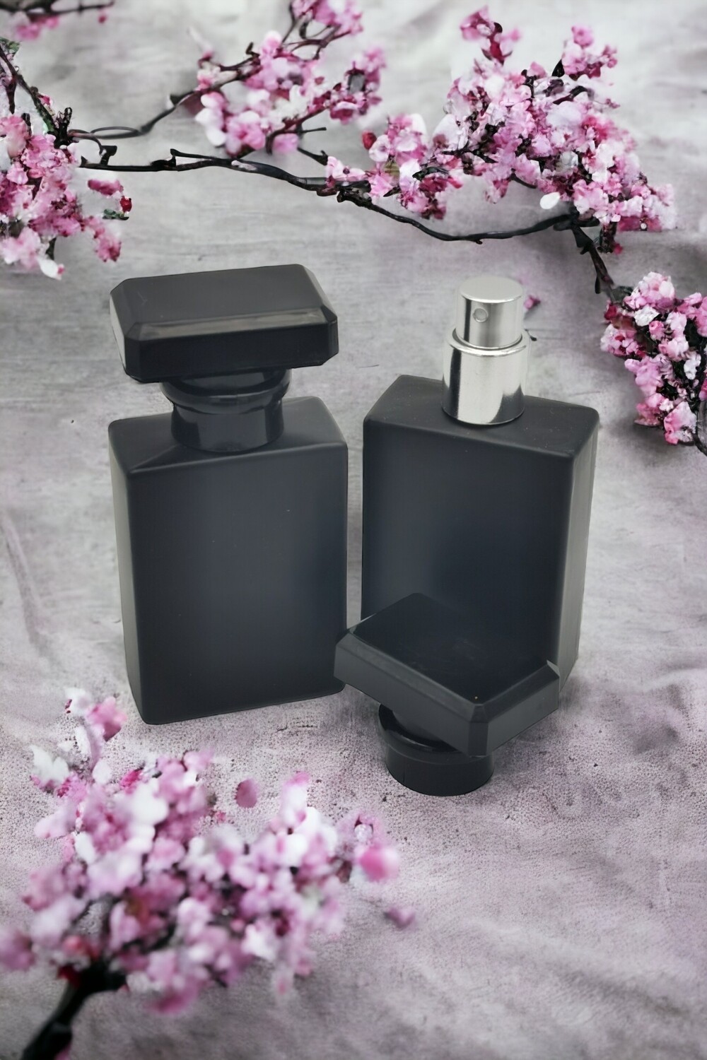 30mL BLACK Glass with T BLACK Overcap Perfume Atomiser PACK of 10