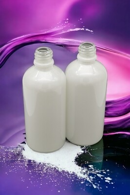 100ml Pearl White (Coated) Boston 18mm Neck Glass Bottle Only - Pack 23