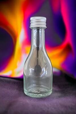 30cc Miniature/Shot Glass Bottle with Silver Metal Cap & Neck Plug (232 Pcs).