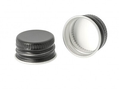 28mm Black METAL Waded Cap (Suitable for 28mm Neck GLASS BOTTLES ) - PACK of 100