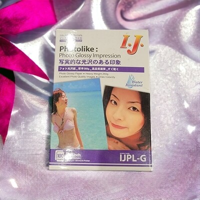 PHOTO PAPER GLOSSY  4" X 6" 260G (Water Resistant) 100 SHEETS