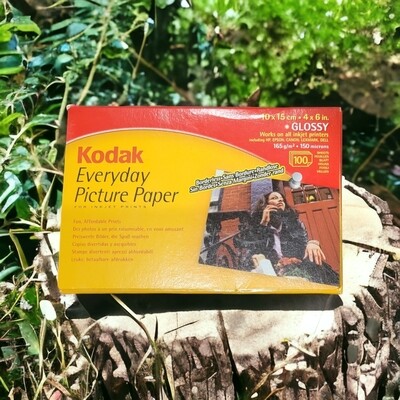 KODAK-PHOTO PAPER GLOSSY  4" X 6" 165G (Water Resistant) 100 SHEETS
