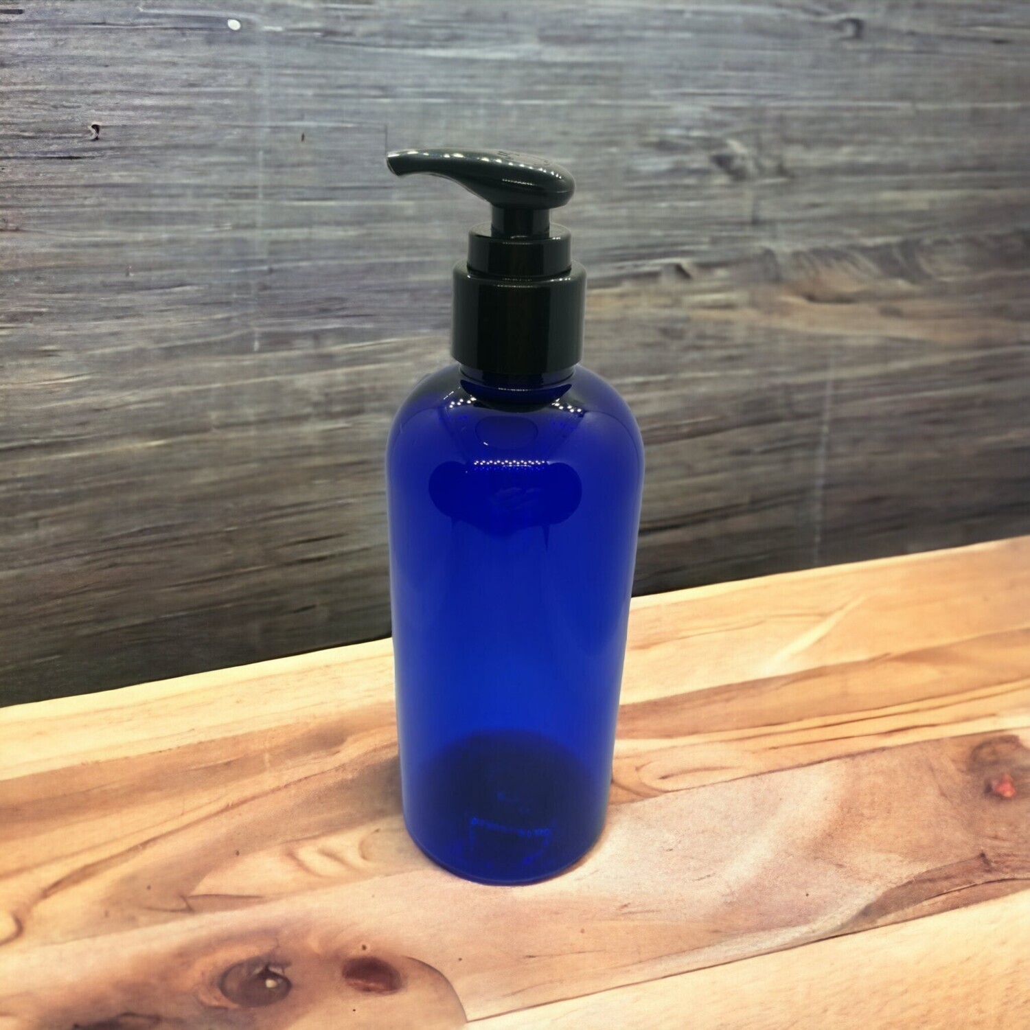 250mL LILAC Boston PET (Plastic) with (Non Ribbed) 24/410 BLACK LOTION Pump