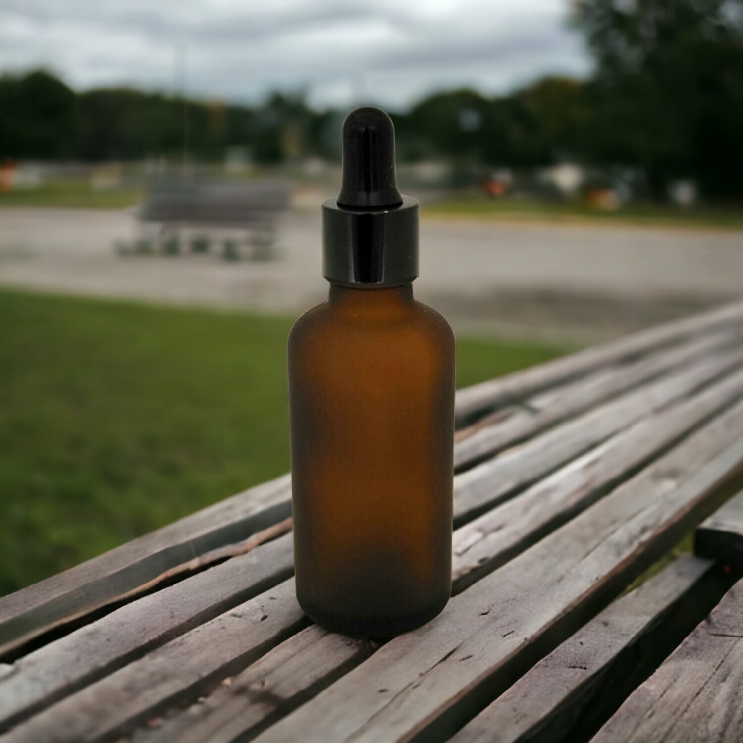 100mL FROSTED AMBER glass dropper bottle with BLACK TEAT & GLOSS BLACK CAP