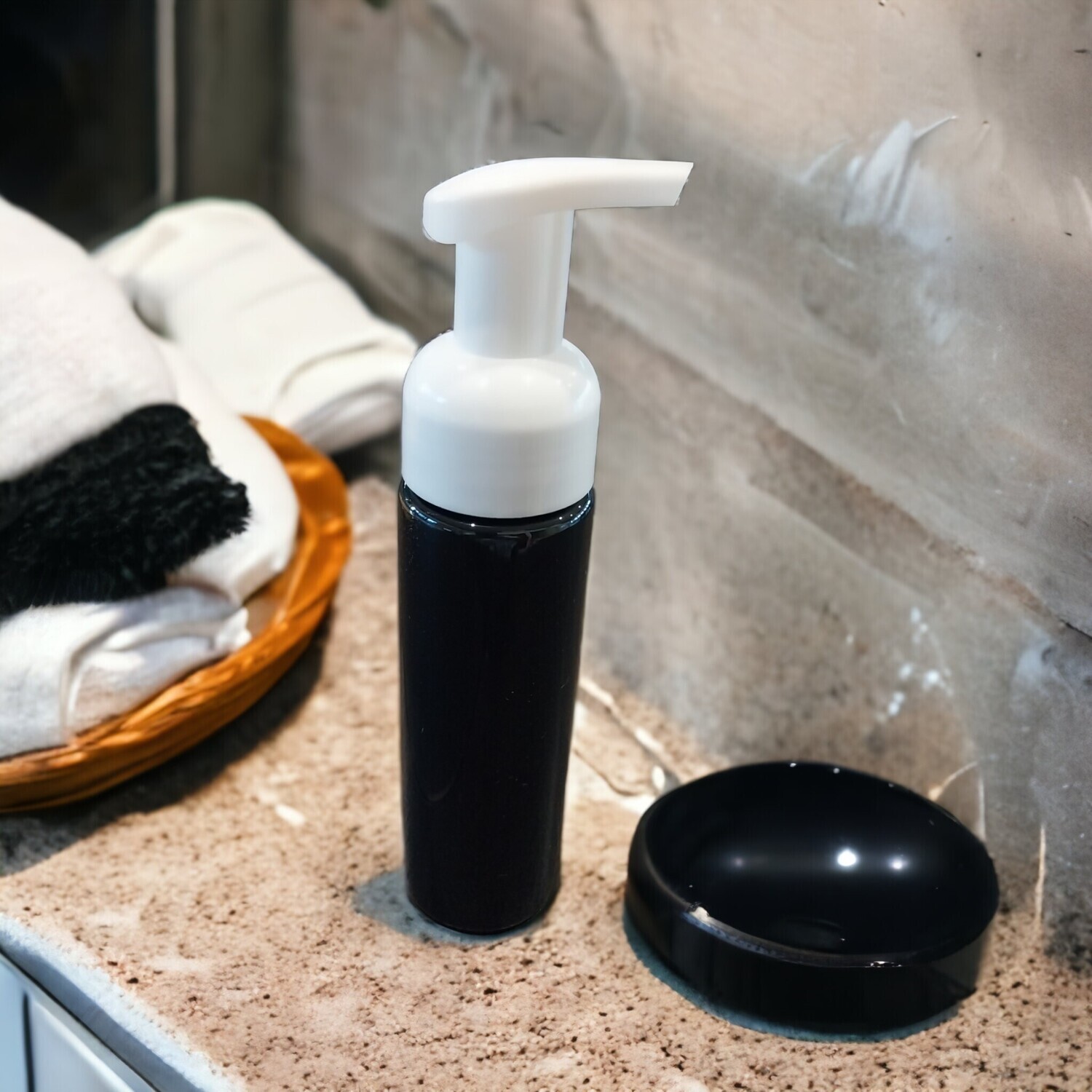 200ml Black (PET) Plastic BASE with WHITE FOAMER HEAD