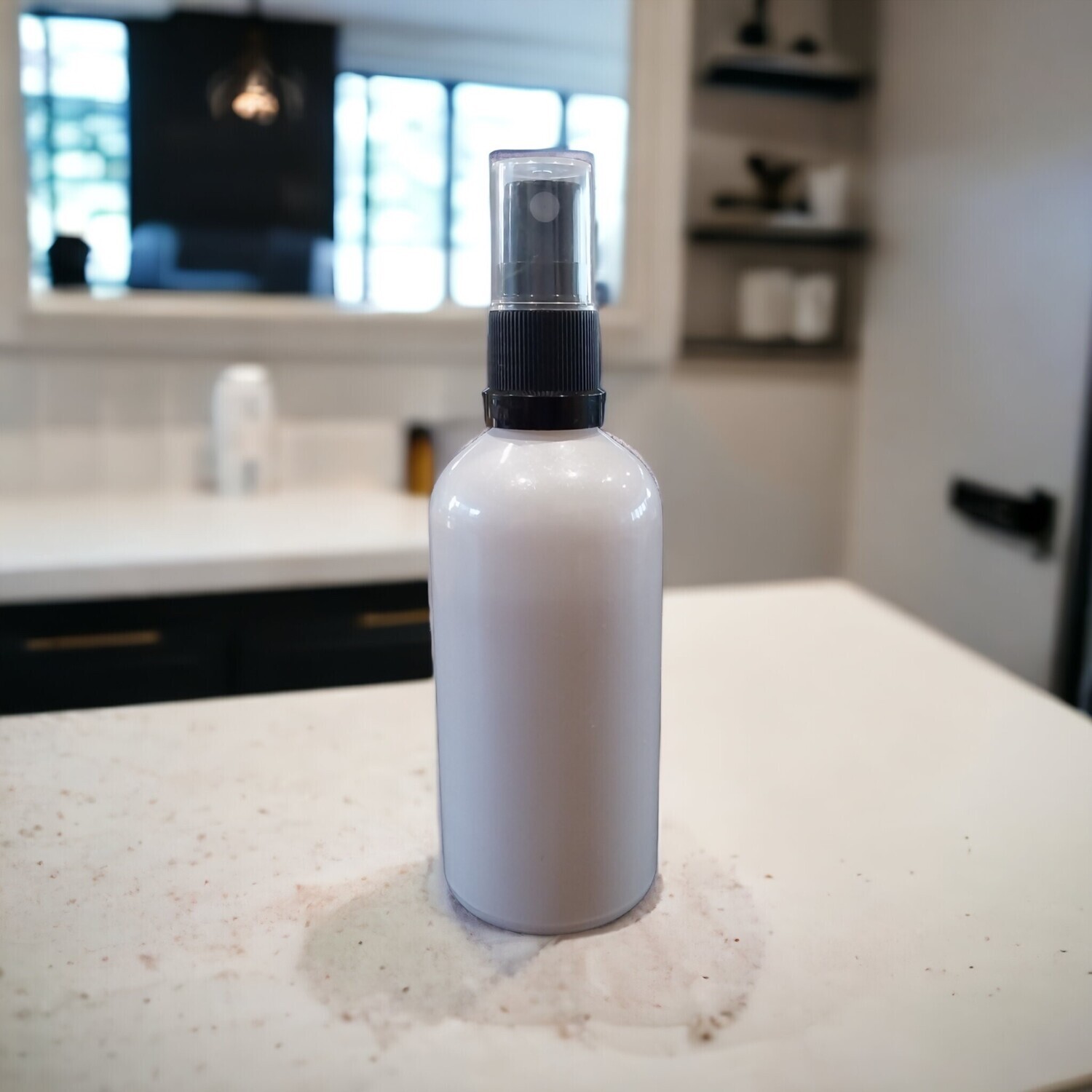 100ml WHITE (Coated ) GLASS Boston 18mm Neck Bottle + BLACK SPRITZER/ ATOMISER with over cap