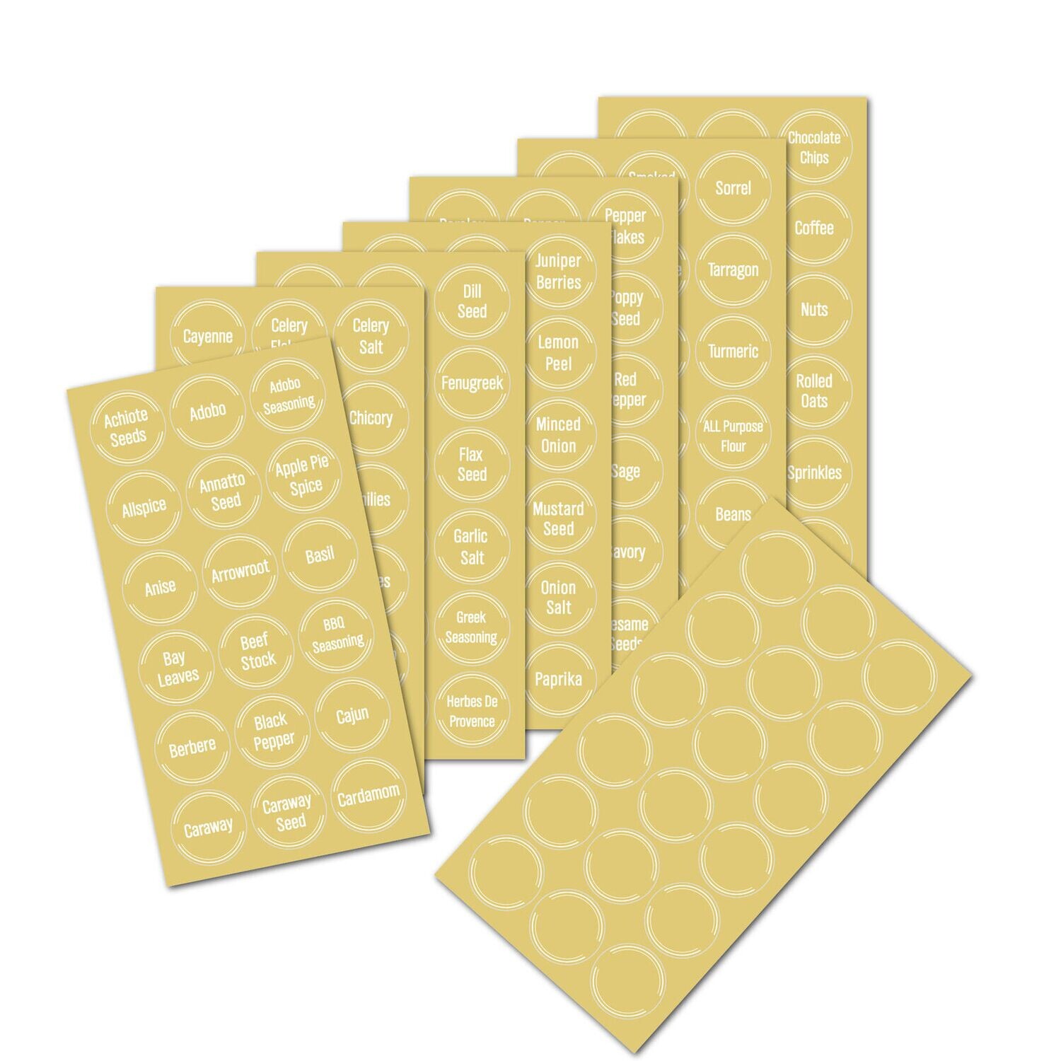 STICKERS for HERB SPICE STORAGE SHAKER JARS  (144 STICKERS)
