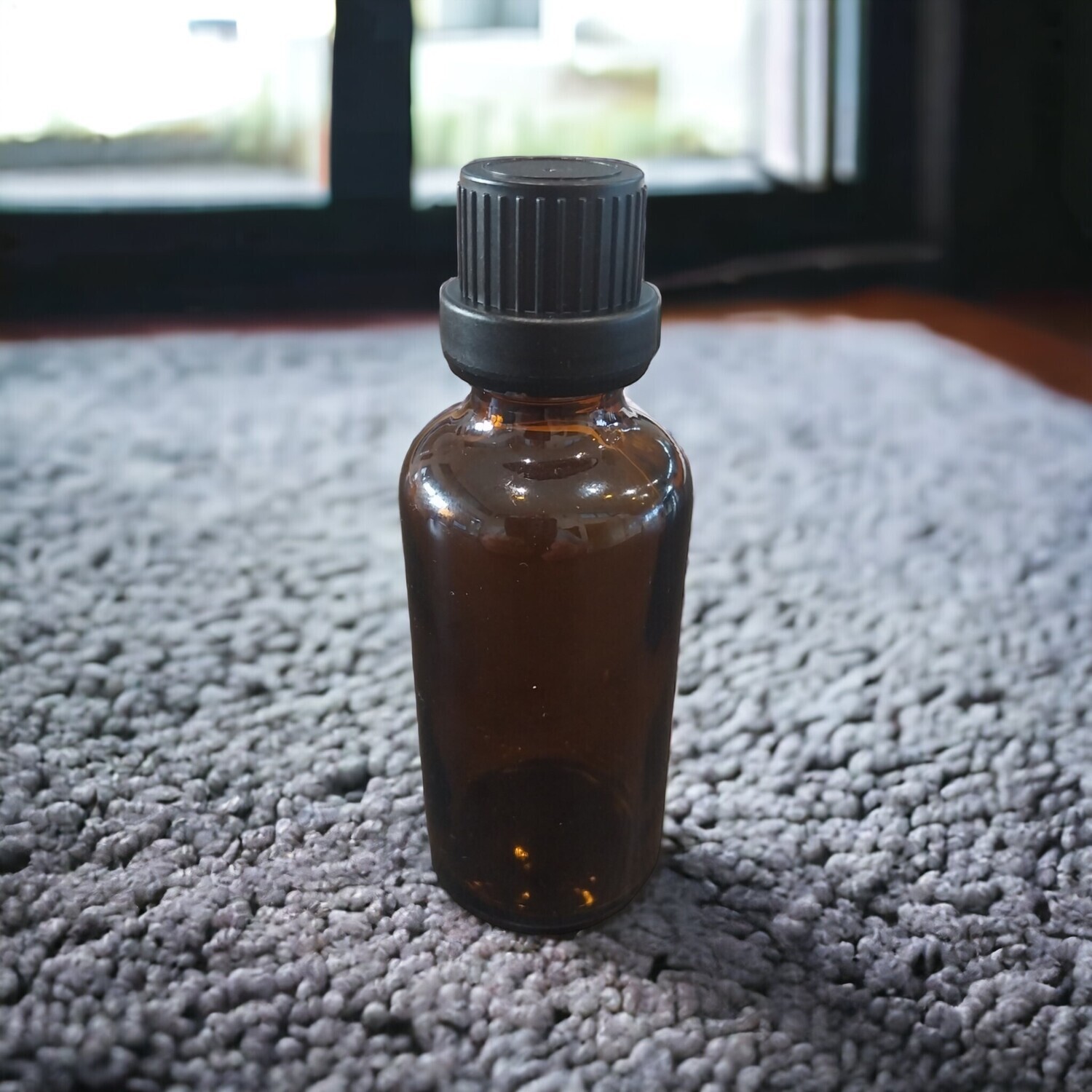 50mL AMBER Glass Boston Bottle with Black Tamper Dripolator - PACK of 10