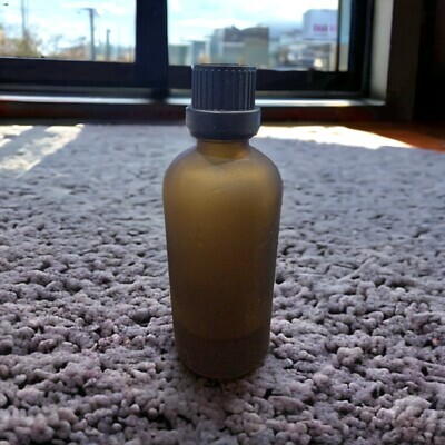100mL FROSTED AMBER Glass Boston Bottle with Black Tamper Evident Dripolator - PACK of 10