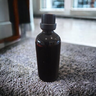 100mL GLOSS BLACK Glass Boston Bottle with Black Tamper Evident Dripolator - PACK of 10