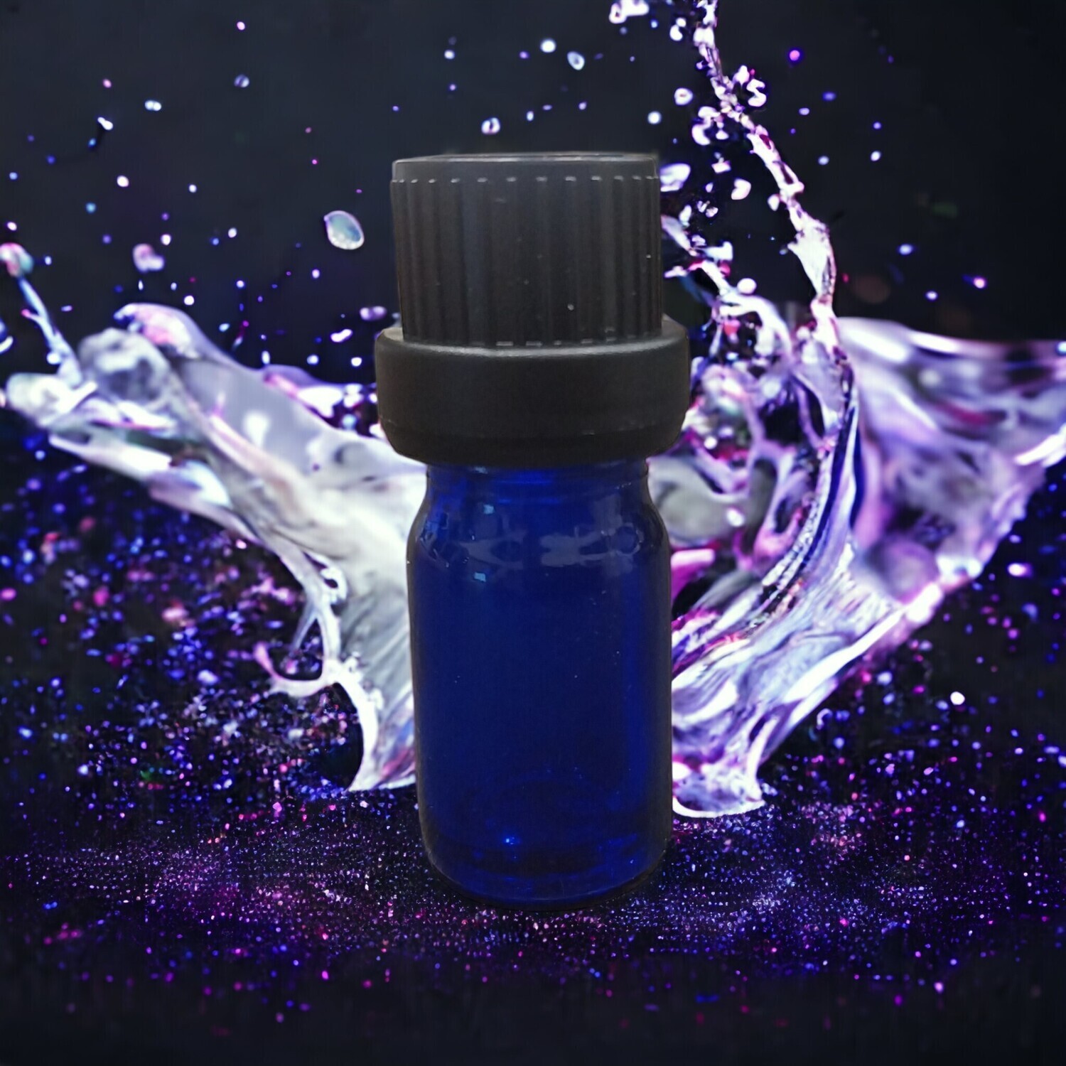 5mL COBALT BLUE Glass Boston Bottle with Black Tamper Dripolator - PACK of 10