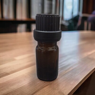 5mL AMBER Glass Boston Bottle with Black Tamper Dripolator - PACK of 10