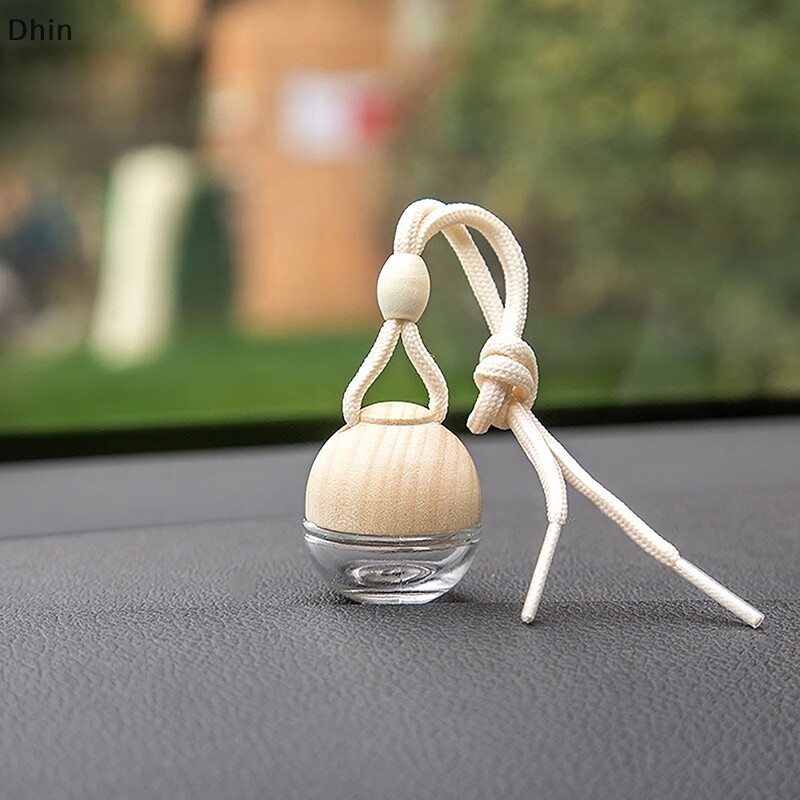 6ml Car Diffuser with CLEAR Glass Bauble Style Timber Overcap