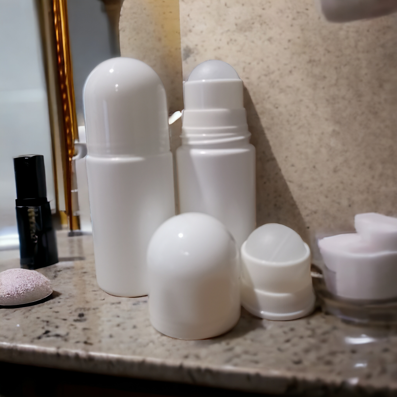 50ML WHITE Plastic Deodorant/Essential Oil Roller Bottles Empty Refillable Rollerball Bottle