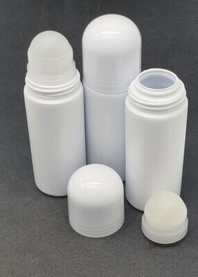 50ML WHITE Plastic Deodorant/Essential Oil Roller Bottles Empty Refillable Rollerball Bottle