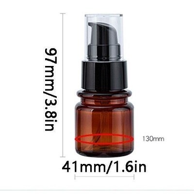 40mL Amber (PET) Base Black Serum Pump with Clear Overcap