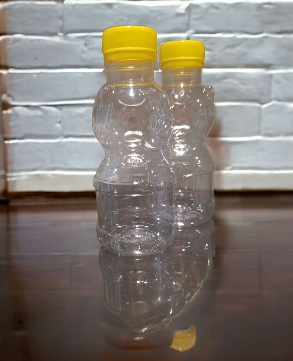 220mL MINI Honey Bears (PET♲) Food Grade with Tamper Evident Yellow Caps (300g HONEY)