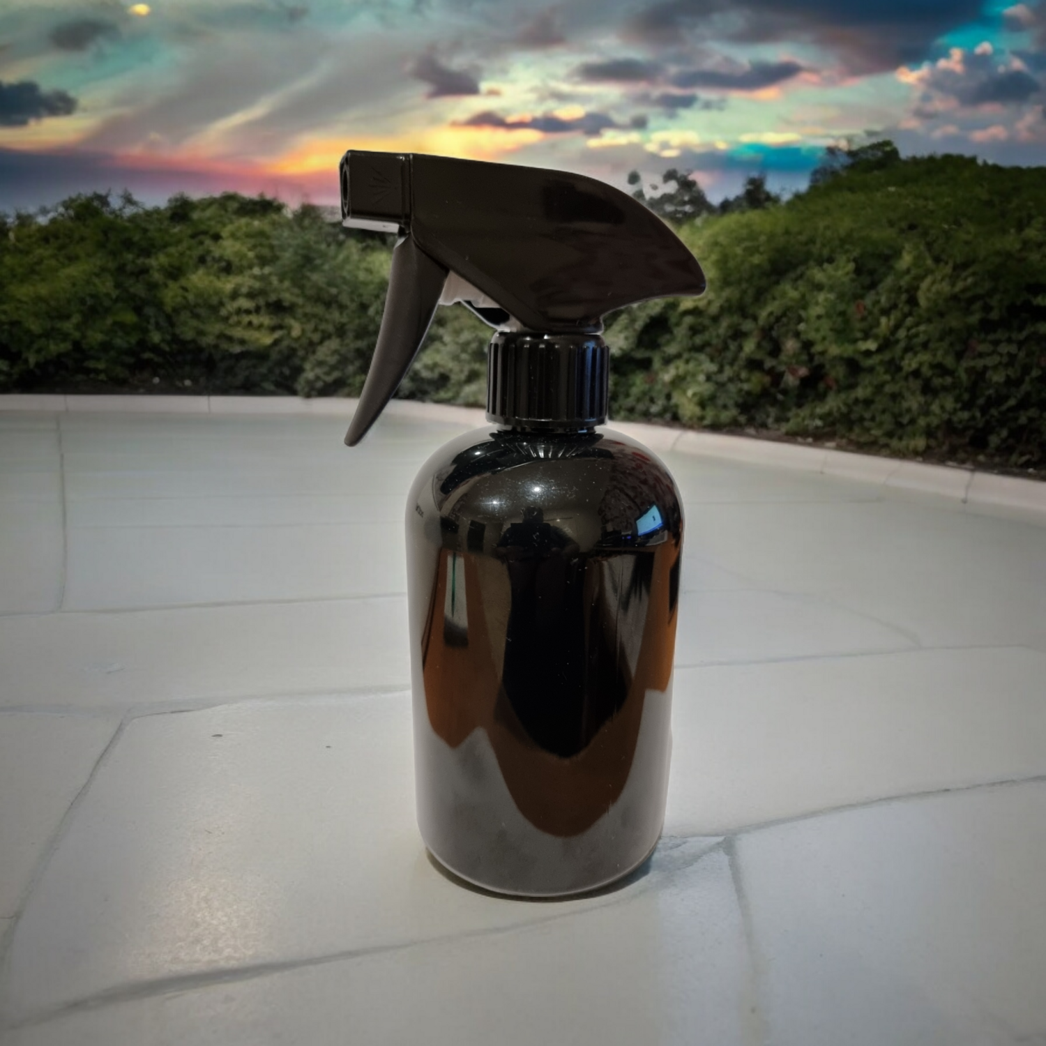 500mL BLACK SQUAT PET (Plastic) 28mm/410 Neck Bottle with BLACK 28MM TRIGGER SPRAY - SPECIAL BUY