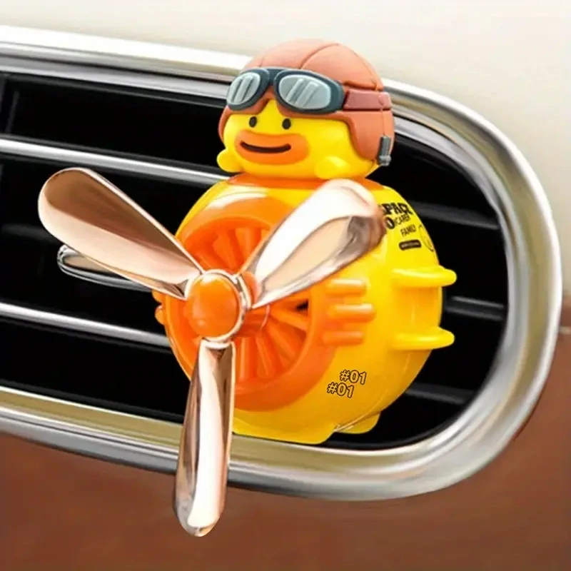 Pilot Duck Car Air Freshener, Car Diffuser Rotating Propeller - YELLOW