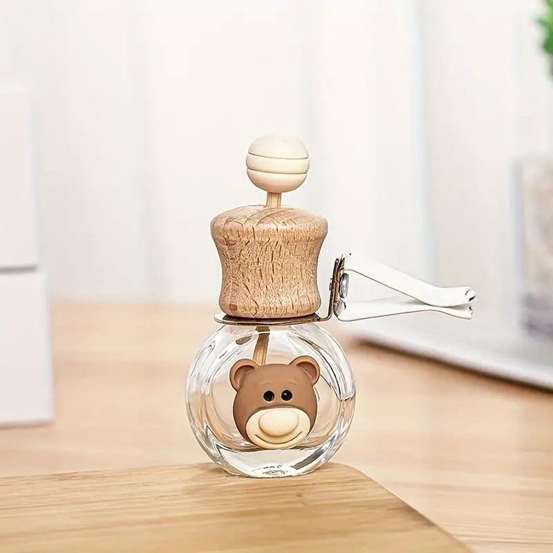 10mL Car Air Outlet DIFFUSER Bottle  with Single Lollypop Stick &amp; Clip - BEAR FACE