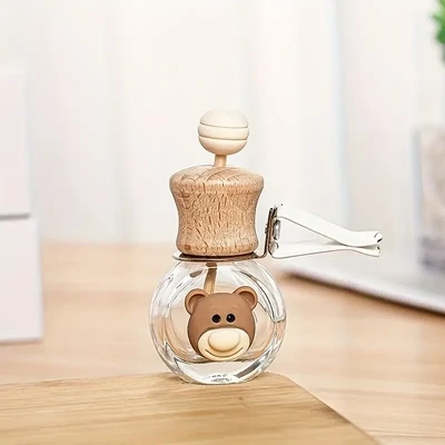 10mL Car Air Outlet DIFFUSER Bottle with Single Lollypop Stick & Clip - BEAR FACE