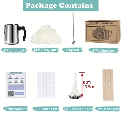 Soy Wax Candle Making Kit - 900gms Soy Wax Flakes, 20 Candle Wick,10 Centering Devices,Scoop &amp;Melting Pot