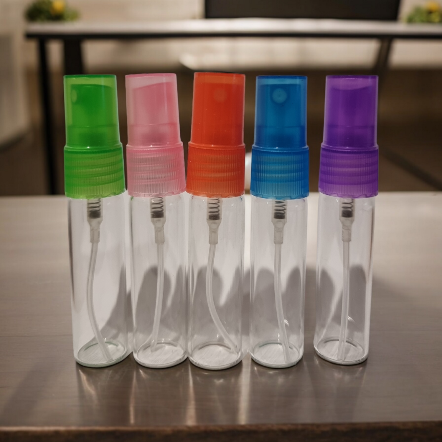 15mL GLASS &amp; PASTEL ATOMISER WITH OVERCAP
