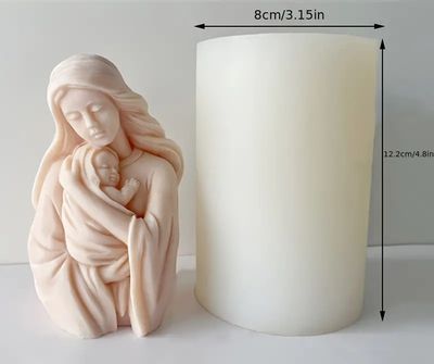 VIRGIN Mary And Baby Hugging Candle - SILICON MOULD,