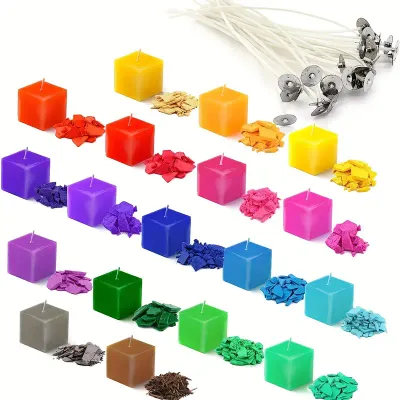 Candle Colors 18 Colors X 5g Candle Casting Dye  WITH 100 PCS - 10CM CANDLE WICKS