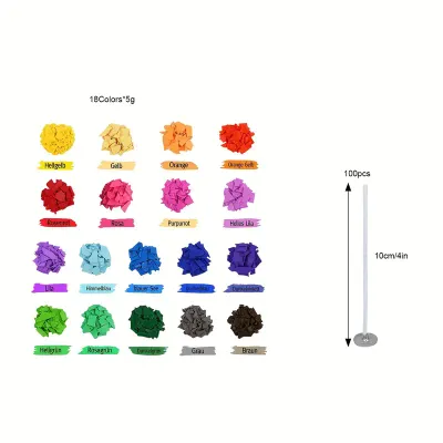 Candle Colors 18 Colors X 5g Candle Casting Dye  WITH 100 PCS - 10CM CANDLE WICKS