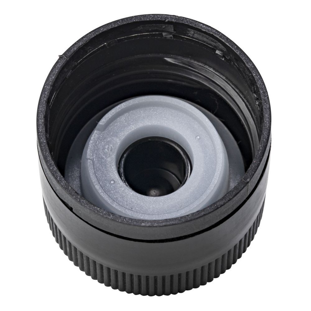 31.5 x 30mm BLACK Plastic Olive Oil Cap with pourer - 100 Pcs