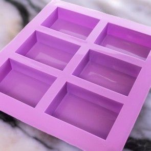 SOAP SILICONE MOLD 100g - rectangular shape, 6 cavities