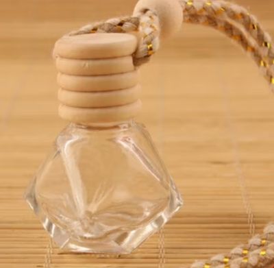 6ml Car Diffuser with Multi Facet CLEAR Glass and Timber Overcap