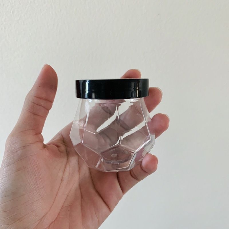 150 ML  HONEY JAR WITH BLACK CAP - PET(♲PLASTIC)