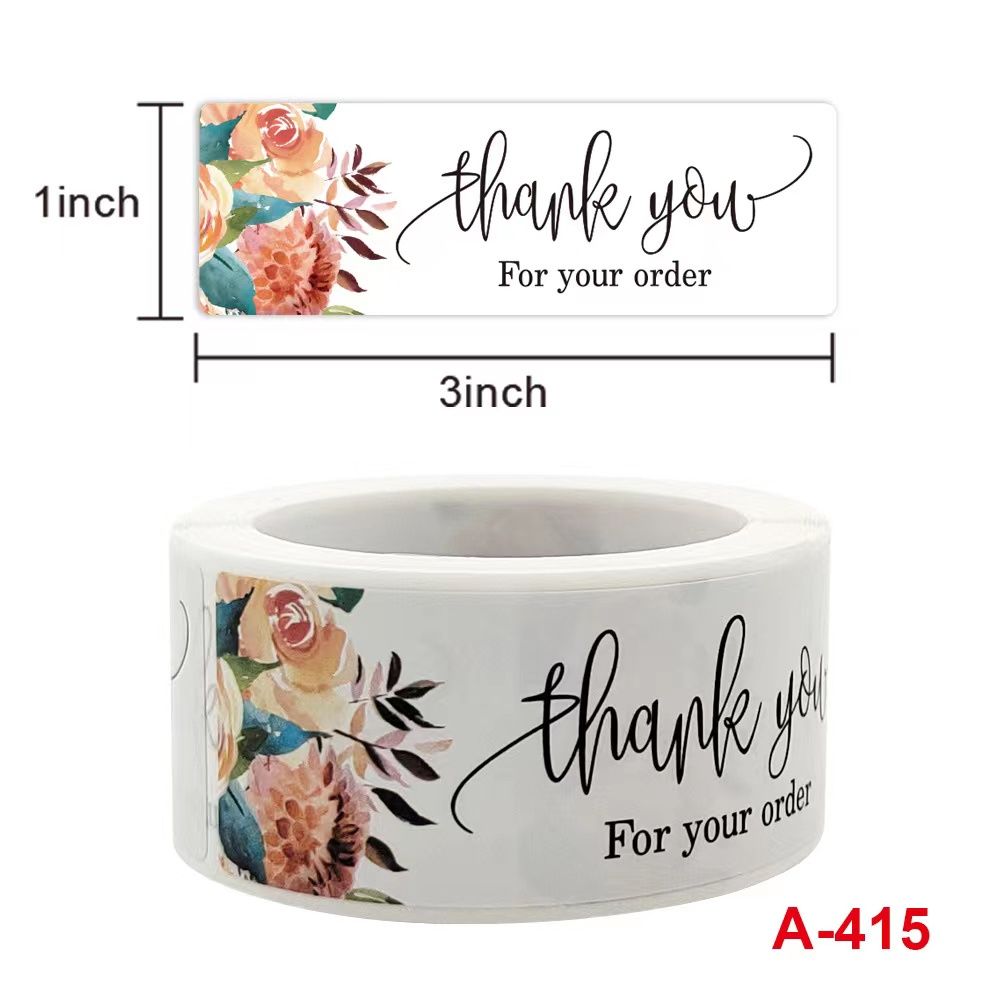 Thank You Stickers -THANK YOU (A415)- 120pcs/roll,