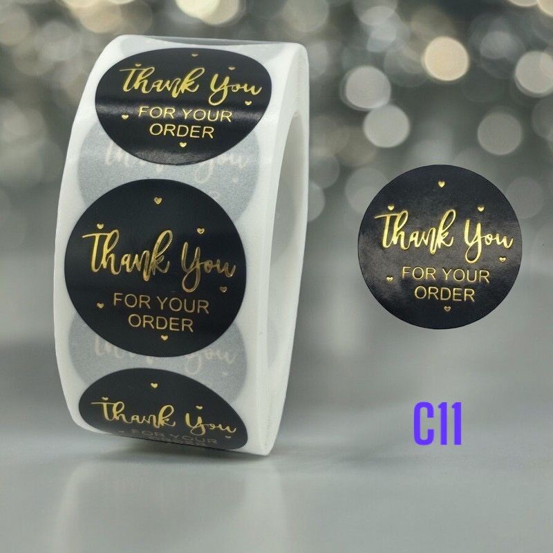 Thank You Stickers -THANK YOU (C11)- 500pcs/roll,