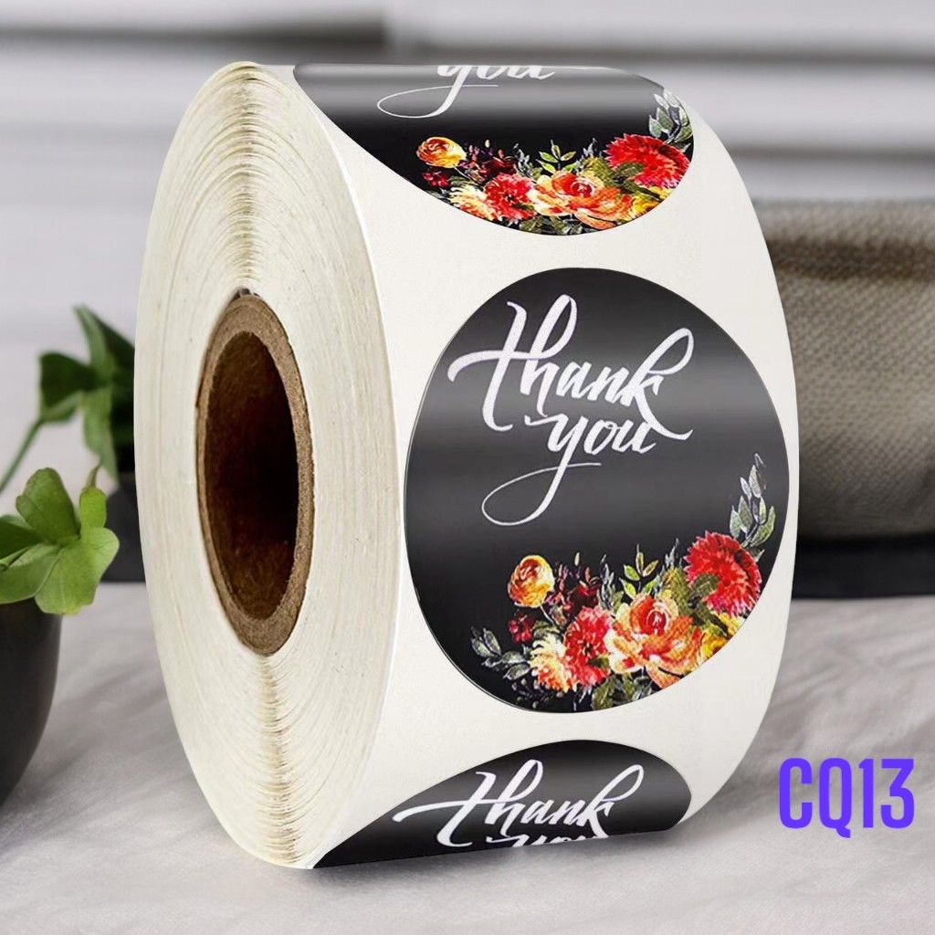 Thank You Stickers -THANK YOU (CQ13)- 500pcs/roll,