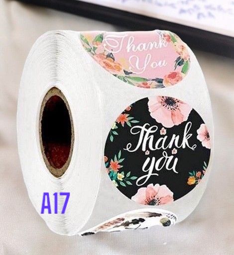 Thank You Stickers -THANK YOU (A17)- 500pcs/roll,