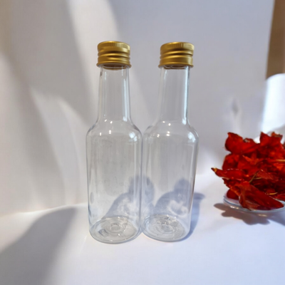 150mL Plastic (PET) Bottle with GOLD SCREW CAP