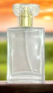 30mL Square Clear Glass COCO  GOLD Atomiser with CLEAR Cap