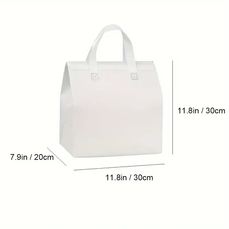 Tote Bag, - Foil Insulated Sealed (L:30CM X H: 30CM X D:20CM) - WHITE