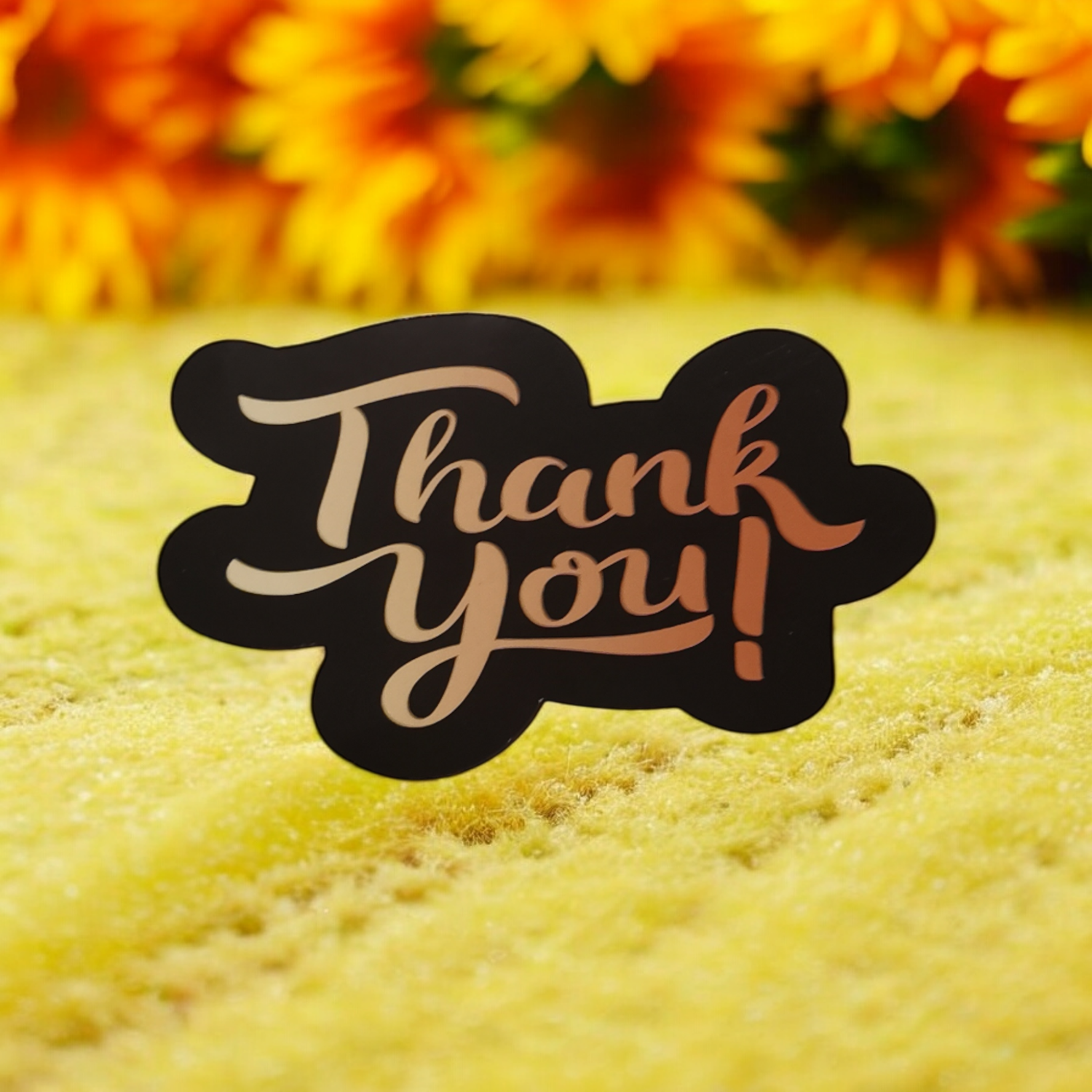 THANK YOU CARD BLACK - Double-Sided Printed - PACK OF 10