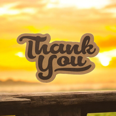 THANK YOU KRAFT CARD - Double-Sided Printed- PACK OF 10