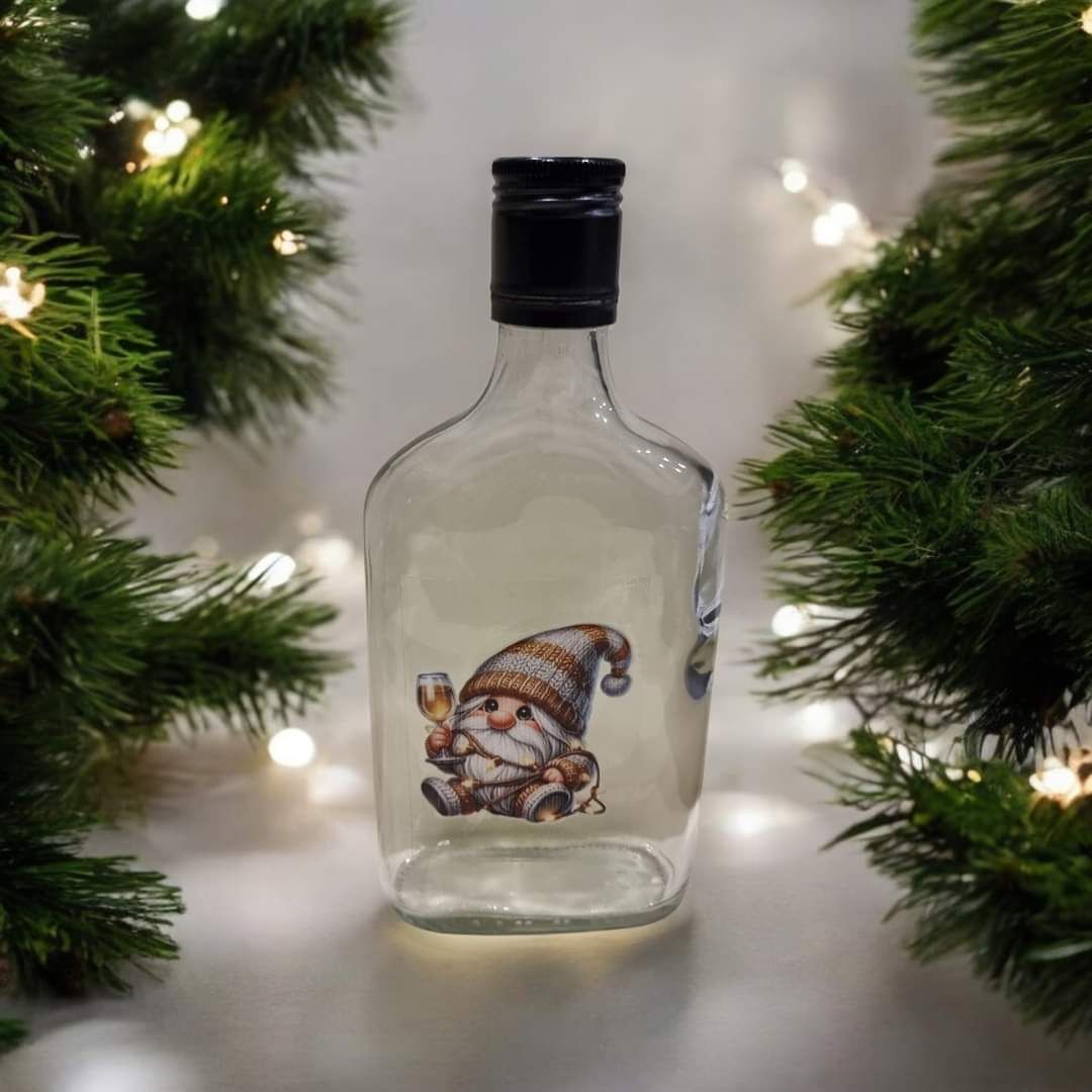 350ml Whisky Spirit Hip Flask with choice of NEW CAP (CLEAN RECYCLED