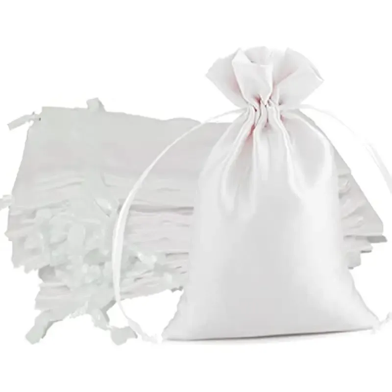 Silk Gift Bags, Small Drawstring Pouch Jewelry Bags for Christmas Wedding Favor 10CM X 15CM