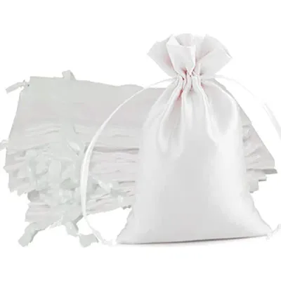 Silk Gift Bags, Small Drawstring Pouch Jewelry Bags for Christmas Wedding Favor 10CM X 15CM