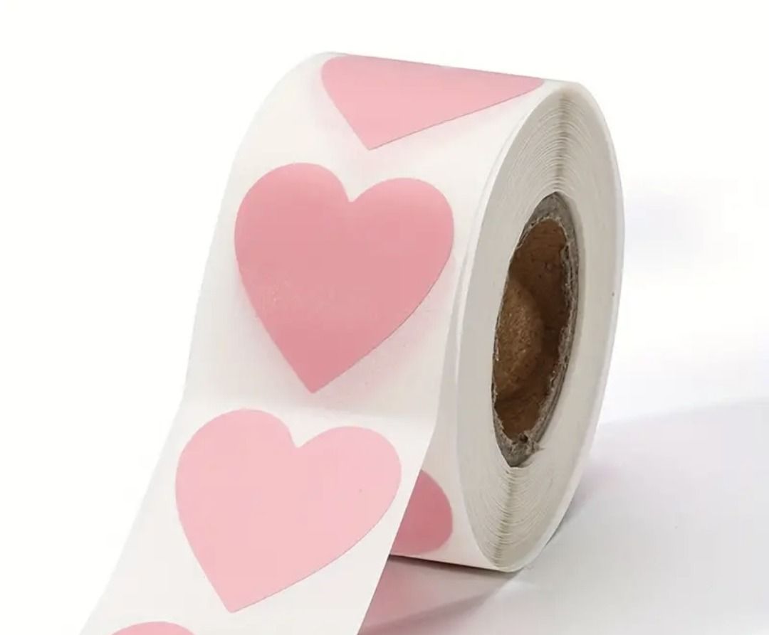 500 Stickers/rolls Happy Valentine&#39;s Day Stickers - Heart-shaped Gift Stickers,